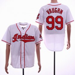 Cleveland Indians Ricky Vaughn 99# throwback white baseball Jerseys