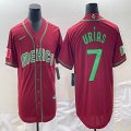 2023 World Cup Mexico #7 Julio Urias red majestic baseball jerseys 45