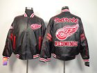 Detroit Red Wings leathe black hockey Stitched Jackets