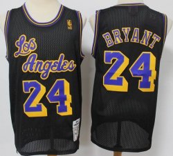 Los Angeless Lakers #24 Kobe Bryant black Throwback basketball Jersey-S8