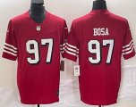 Nike 49ers #97 Nick Bosa red throwback Color Rush Limited Jersey 03 -BD