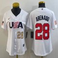 Youth 2023 World Cup #28 Arenado white USA majestic baseball jerseys