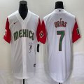 2023 World Cup Mexico #7 Julio Urias white red majestic baseball jerseys 95