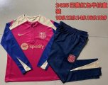 2024-2025 2024-2025 Barcelona club red blue kid Soccer uniforms with Long Trousers E805