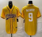 Nike Minnesota Vikings #9 McCarthy yellow baseball Joint name -BD 01