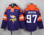 Custom Nike Minnesota Vikings #97 Griffen purple orange nfl Hooded Sweatshirt