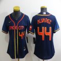 Women Nike Houston Astros #44 Yordan Alvarez dark blue Flexbase Authentic Collection Jersey city version