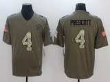 Nike Cowboys #4 Dak Prescott green gold fashion Color Rush Limited Jersey