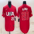 2023 World Cup #20 Pete Alonso red USA majestic baseball jerseys 02