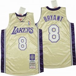 Los Angeless Lakers #8 Kobe Bryant beige throwback nab jesey-SG