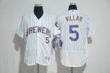 Milwaukee Brewers #5 Jonathan Villar white Flexbase Authentic Collection Jersey