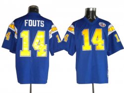 Custom Dan Fouts San Diego Chargers #14 Mitchell&Ness Blue NFL Jerseys