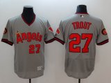 Anaheim Angels #27 Mike Trout Gray Flexbase Authentic Collection Jersey