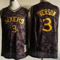 Philadelphia 76ers 3# Allen Iverson throwback black NBA Jerseys-XD