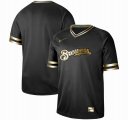 Nike Milwaukee Brewers blank black gold baseball jersey