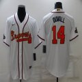 Nike Atlanta Braves #14 Adam Duvall white majestic baseball jerseys