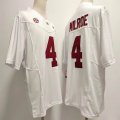 Nike Hawk Alabama #4 Jalen Milroe white ncaa football jerseys-XST