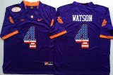 Clemson Tigers DeShaun Watson 4 usa flag College Football Limited Jersey - Purple