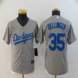 Youth Nike Los Angeles Dodgers 35 Cody Bellinger gray Flexbase Authentic Collection Jersey