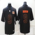 Nike Cincinnati Bengals #9 Joe Burrow Black throwback Color Rush Limited Jersey -BD