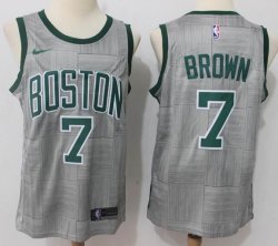 Nike Boston Celtics #7 Jaylen Brown gray basketball Jersey-MHD