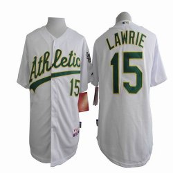 Oakland Athletics #15 Brett Lawrie white mlb basketball jersey