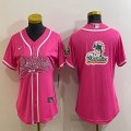 Women Nike Miami Dolphins blank pink baseball jerseys Joint name-BD 01