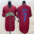 2023 World Cup Mexico #7 Julio Urias red blank majestic baseball jerseys 43