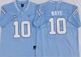 North Carolina Tar Heels #10 Drake Maye skyblue college football jerseys