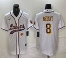 Nike Los Angeless Lakers #8 Kobe Bryant yellow baseball jerseys Joint name-BD 02