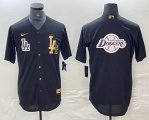 Nike Los Angeles Dodgers blank black gold majestic baseball Jersey -BD 05