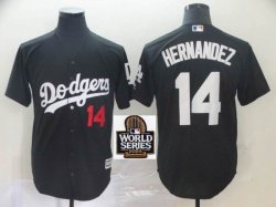 Los Angeles Dodgers #14 Enrique Hernandez black baseball jersey Inverted version