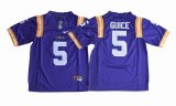 LSU Tigers College Football #5 Derrius Guice purple ncaa jersey