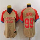 Women Nike New York Yankees #99 Aaron Judge Cream 2024 MLB All-Star jersey