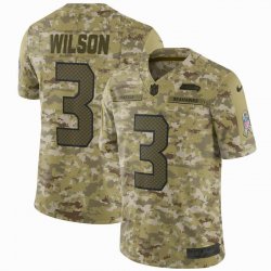 Seattle Seahawks #3 Russell Wilson Nike Camo Salute to Service Retired Player Limited Jersey