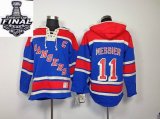 2014 stanley cup Rangers #11 Mark Messier Blue NHL Hooded Sweatshirt C Patch