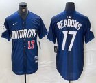 Nike Detroit Tigers #17 Parkes Meadows blue Majestic baseball jerseys city version 01