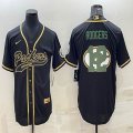 Nike Green Bay Packers #12 Aaron Rodgers black baseball jerseys Joint name-BD