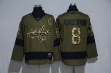 Adidas Washington Capitals #8 Alex Ovechkin green hockey jersey-WL