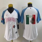 Youth 2023 World Cup Mexico blank white skyblue majestic baseball jerseys 13