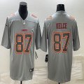 Nike Kansas City Chiefs Travis Kelce #87 gray Color Rush Limited Jerseys