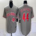 Nike Cincinnati Reds #44 Elly De La Cruz gray throwback majestic baseball jerseys -BD 01