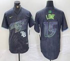 Nike Tampa Bay Rays #15 Lowe black majestic baseball jersey city version 04