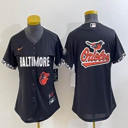 Women Nike Baltimore Orioles blank black majestic baseball jersey city version-BD 05