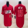 2023 World Cup #15 Bobby Witt Jr. red USA majestic baseball jerseys 05