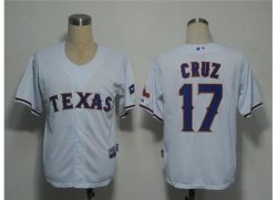 MLB Texas Rangers 17 Cruz kid white jerseys