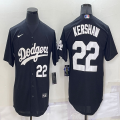 Los Angeles Dodgers #22 Clayton Kershaw black majestic baseball Jerseys-BD