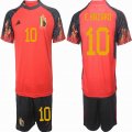 2022 World cup Belgium #10 E.HAZARD red soccer uniforms home