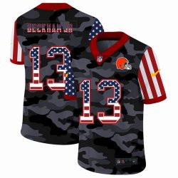 Custom Nike Browns #13 Odell Beckham Jr 2020 Nike Camo USA Salute to Service Limited Jersey-ZH