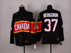 Custom 2014 New Olympic Canada 37 Patrice Bergeron black NHL Hockey Jersey